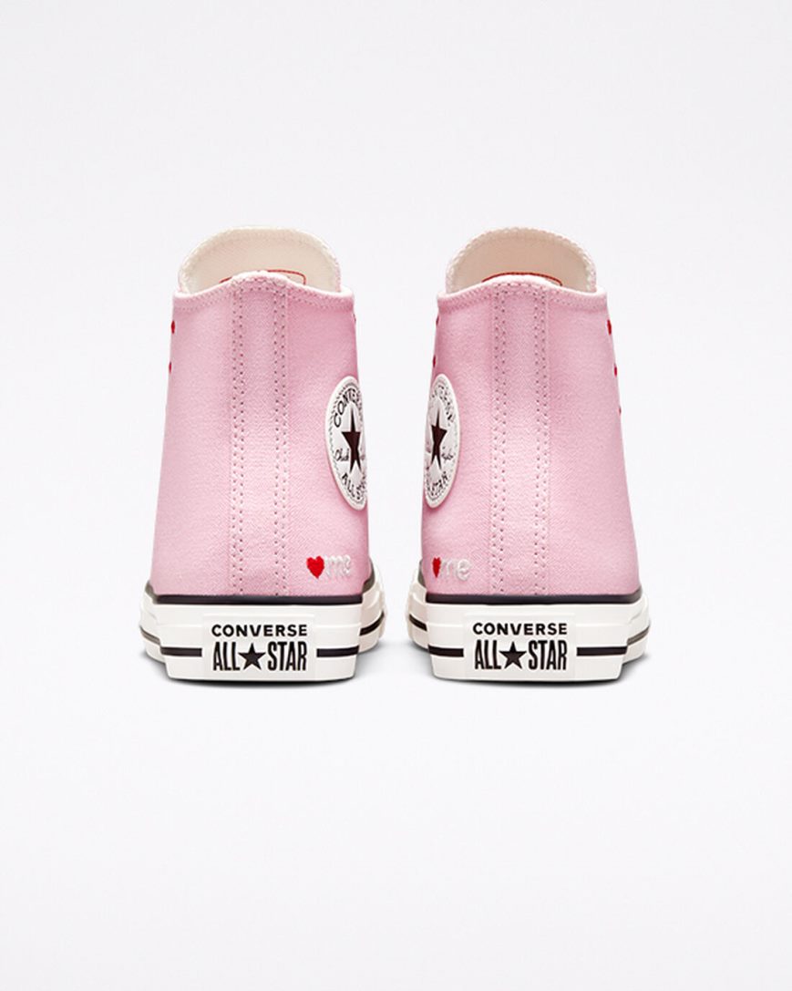 Tenis Converse Chuck Taylor All Star Embroidered Lips Cano Alto Feminino Rosa Branco | PT R0P9078